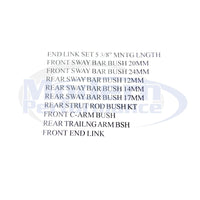 Prothane Total Suspension Bushing Kit, 03-05 Neon SRT-4 / 00-05 Neon