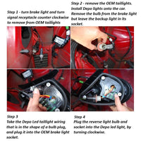 DEPO LED Black Tail Lights , 03-05 Neon / SRT-4