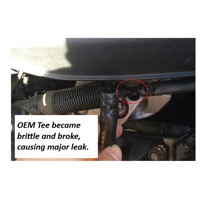 Replacement Brass Coolant TEE 2013-16 Dart 1.4/Fiat 500/500X/500L