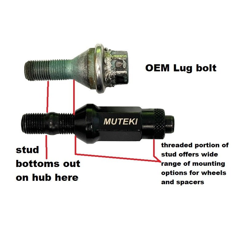 Lug Bolt to Wheel Stud Conversion Kit, Dart/Renegade/Cherokee/500L/200