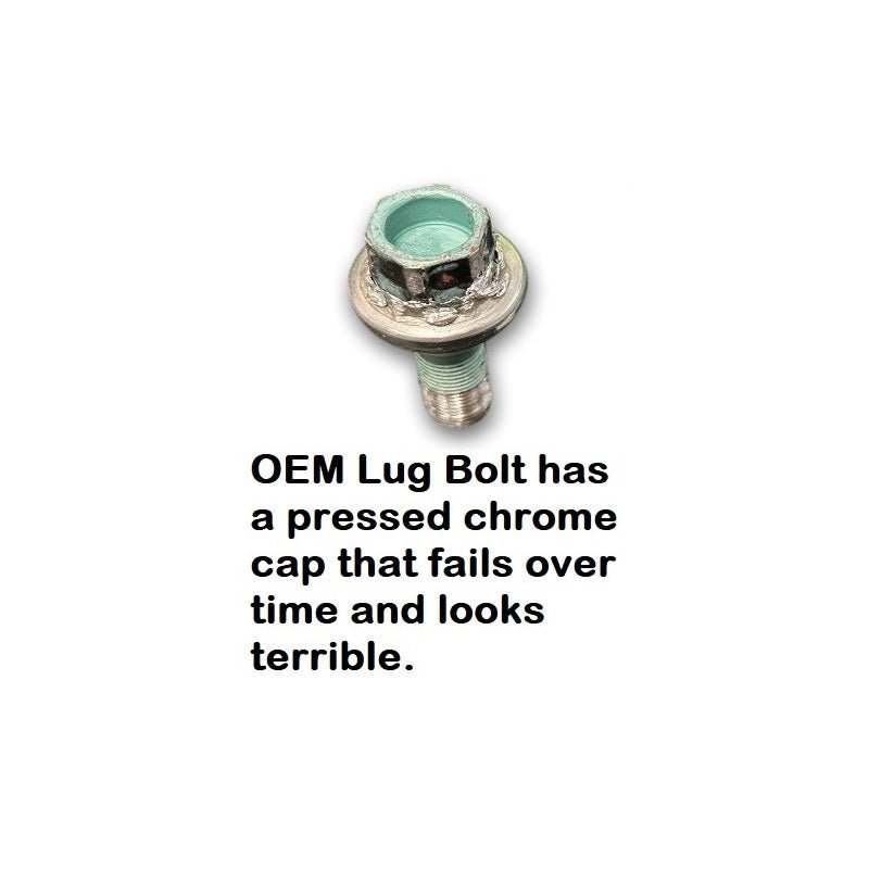 16 Piece Hex Drive Lug Bolt Set (Chrome or Black), 2012-18 Fiat 500