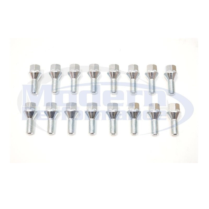 16 Piece Hex Drive Lug Bolt Set (Chrome or Black), 2012-18 Fiat 500