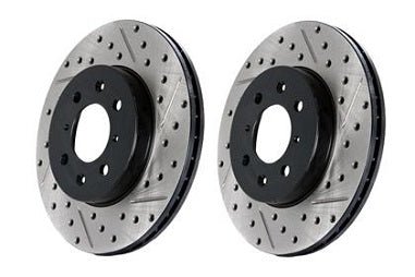 StopTech Drilled & Slotted Rotors (Rear Pair), 12-17 Fiat 500