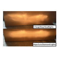 DEPO Euro Diamond Chrome Headlights PLUS front turn signals, 95-99 Neon