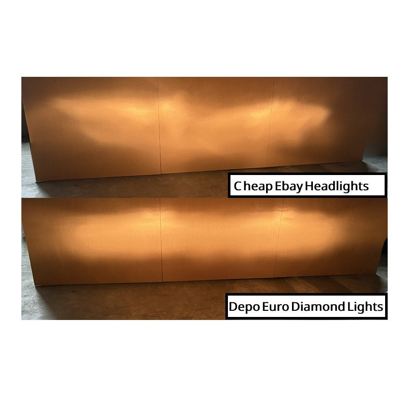 DEPO Euro Diamond Chrome Headlights PLUS front turn signals, 95-99 Neon