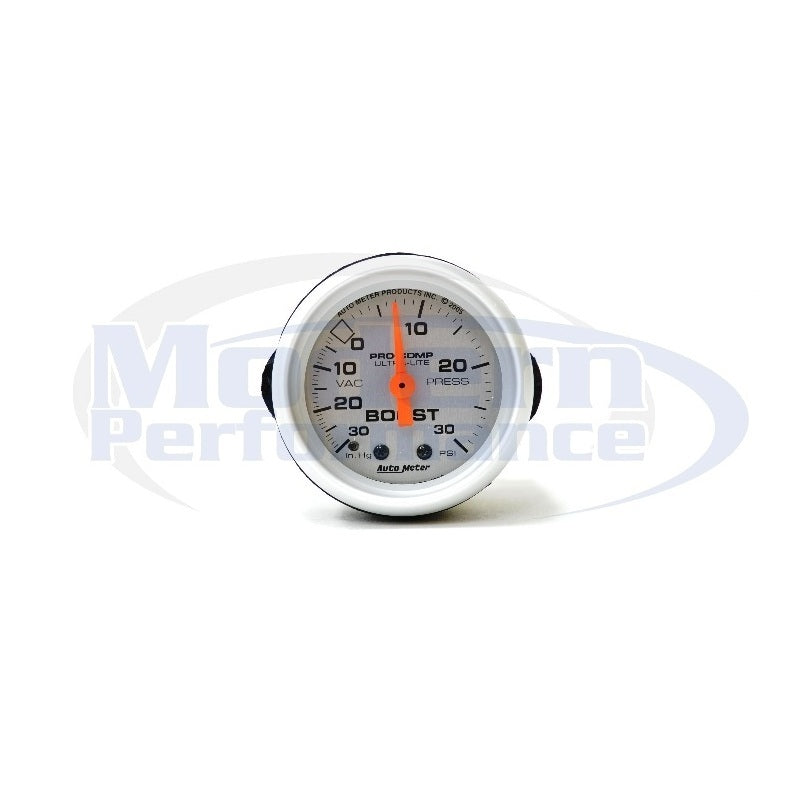 Autometer Mechanical Boost Gauge (-30/+30), Silver