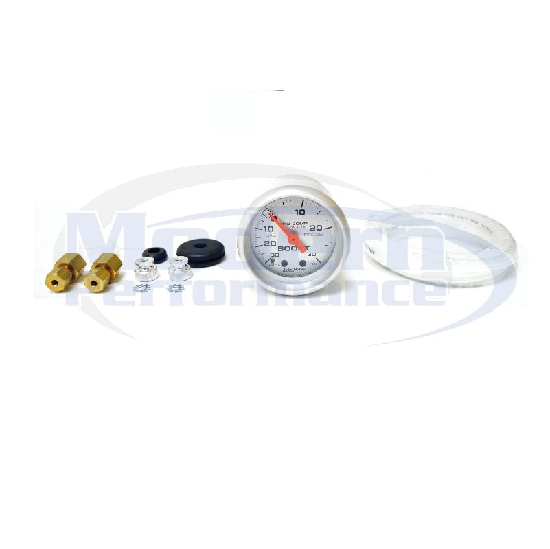 Autometer Mechanical Boost Gauge (-30/+30), Silver